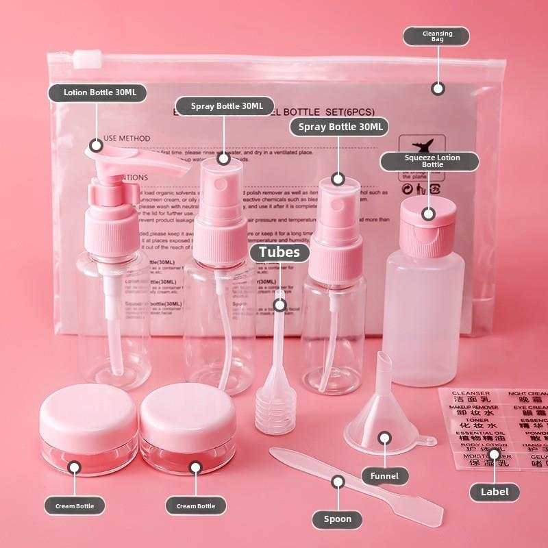 日本进口旅游点胶瓶护理套装化妆品样品瓶按压洗液瓶便携式喷雾瓶