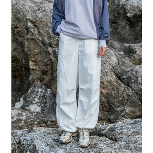 休闲裤 Mountainvalley2024秋装 束脚伞兵裤 裤 男女 宽松直筒全棉工装