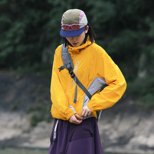Mountain户外机能轻量化UPF50+防泼水凉感速干透气反光条防晒衣女
