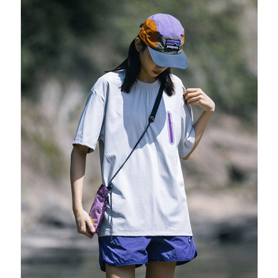 Mountainvalley户外凉感透气宽松休闲徒步运动短袖T恤男女跑步tee