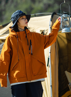 Mountainvalley春装户外夹克防风防泼水连帽机能冲锋衣外套男女