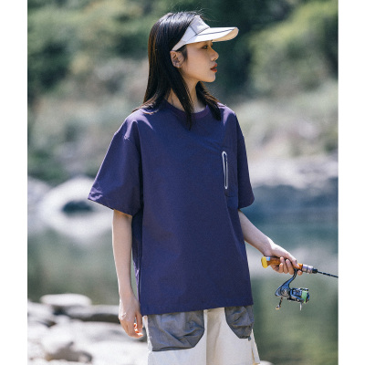 Mountainvalley夏季户外机能侧拉链凉感透气运动休闲短袖T恤男女