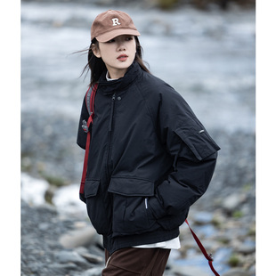 男女羽绒夹克外套 休闲立领90白鸭绒羽绒服 Mountain valley23短款