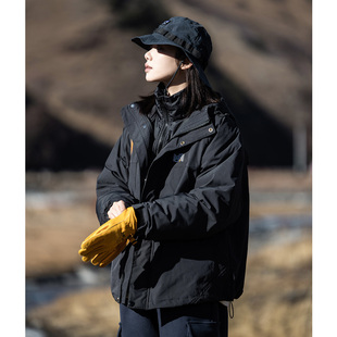 Mountain 男女羽绒冲锋衣 valley2023户外山系三合一白鸭绒羽绒服