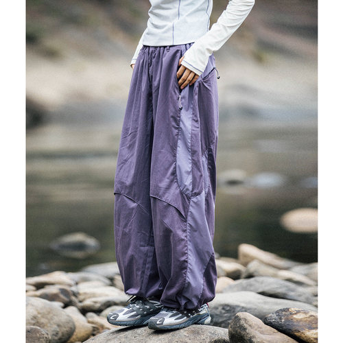 山系宽松速干伞兵裤阔腿工装长裤