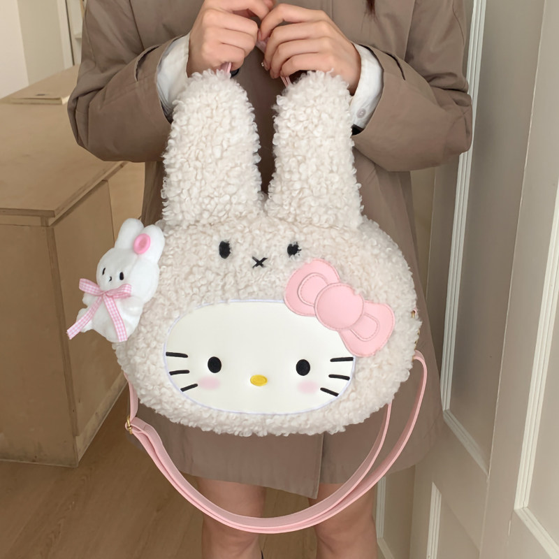 可爱HelloKitty卡通毛绒绒包包女2026新款大容量双肩包单肩斜挎包,箱包皮具/热销女包/男包,通用款女包,淘宝优惠券,粉丝福利购,淘宝优惠卷