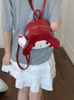 卡通可爱迷你包包女2026新款红色萌妹蝴蝶结百搭双肩包通勤小背包