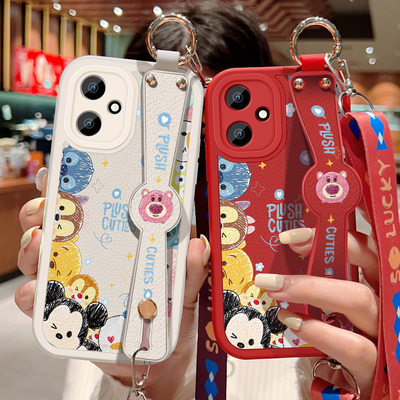 适用华为荣耀400手机壳防摔Honor 400卡通头像保护套荣耀400Pro可斜挎腕带硅胶软壳女镜头全包边背带挂绳新款