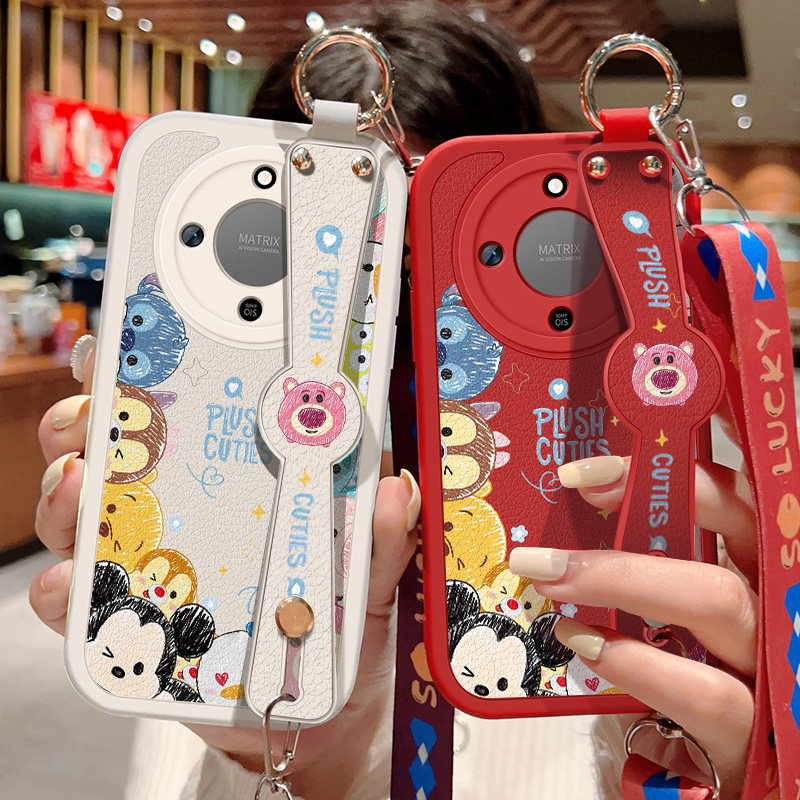 适用于华为荣耀X70手机壳防摔MTN-AN80卡通头像保护套Honor X70可斜挎腕带硅胶软壳女镜头全包边背带挂绳新款