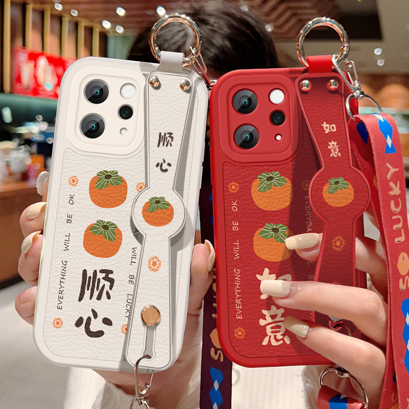 适用vivos50手机壳防摔S50Promini硅胶软边vivo可斜挎腕带S50镜头全包边Promini保护套喜庆文字背带挂绳新款