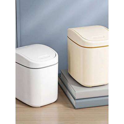Desktop Trash Can Small Mini Garbage Can Plastic Dustbin wit