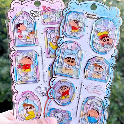 1pc Crayon Shin-chan 3D Relief Crystal Candy Glass Window De
