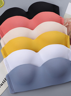 Women Sexy Strapless Bra Wireless Female Tube Top Solid Push