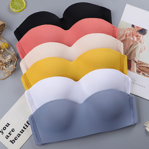 Women Sexy Strapless Bra Wireless Female Tube Top Solid Push
