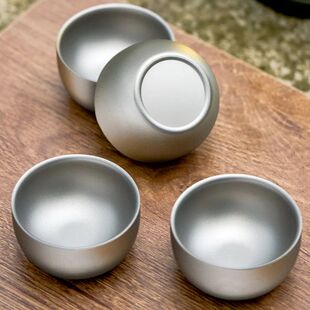 D2 Pure Titanium Double-layer Small Tea Cup Coffee for Outdo