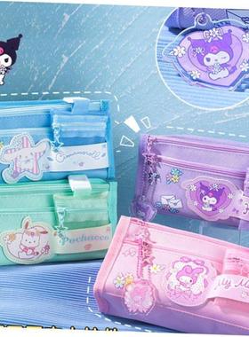 sanrio cartoon pencil case cinnamoroll kuromi pencilbag girl
