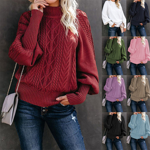 women ladies knit winter tops warm sweater wool 2023 casual