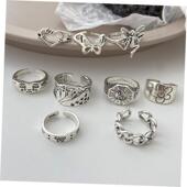 poker womens ring piece Vintage Mens set 扑克牌戒指9件套