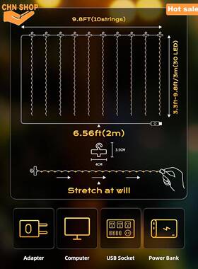 300LED Fairy Curtain Lights,Christmas Decoration,String Ligh