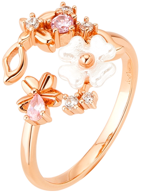 Sundyhoney水钻戒指花朵设计感