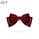 SundyHoney酒红色丝绒发夹蝴蝶结弹簧夹女头饰 薛凯琪同款