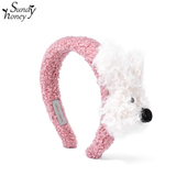 Sundy honey秋冬潦草小狗毛绒发箍百搭洗脸发箍游乐园甜美发箍
