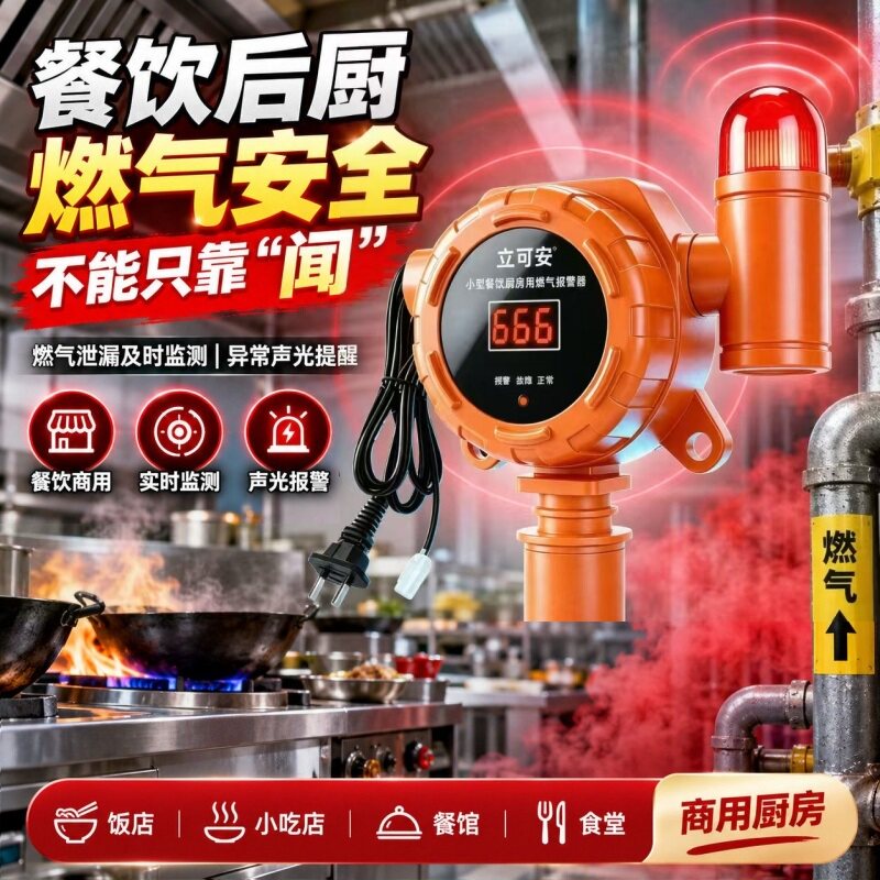小型餐饮报警器饭店食堂煤气泄露液化气丙烷罐装煤气瓶检测报警器