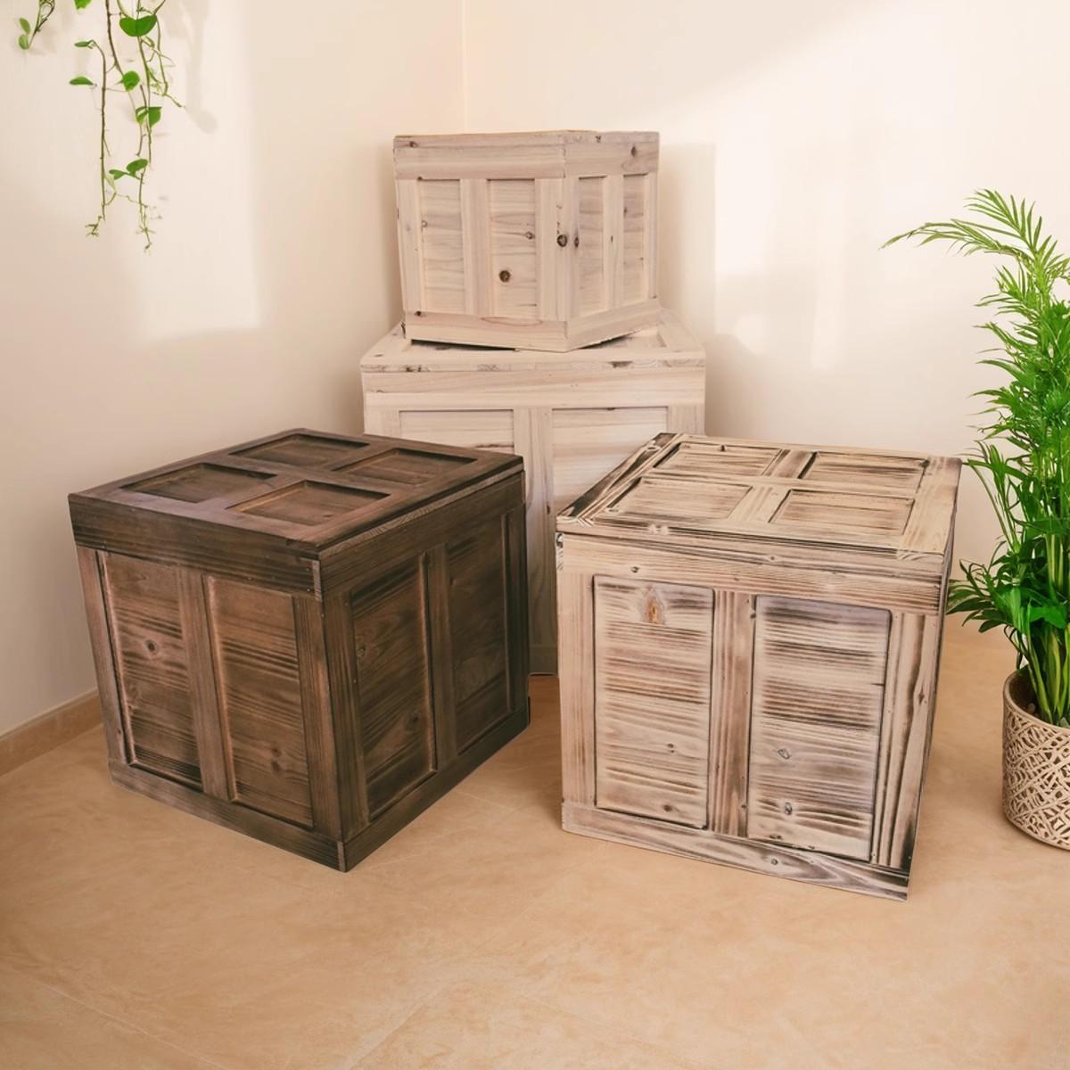 正方形木箱复古收纳箱影视道具箱