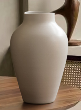 白色餐桌陶瓷花瓶简约现代家居玄关民宿插花水培简约黑色花器摆件