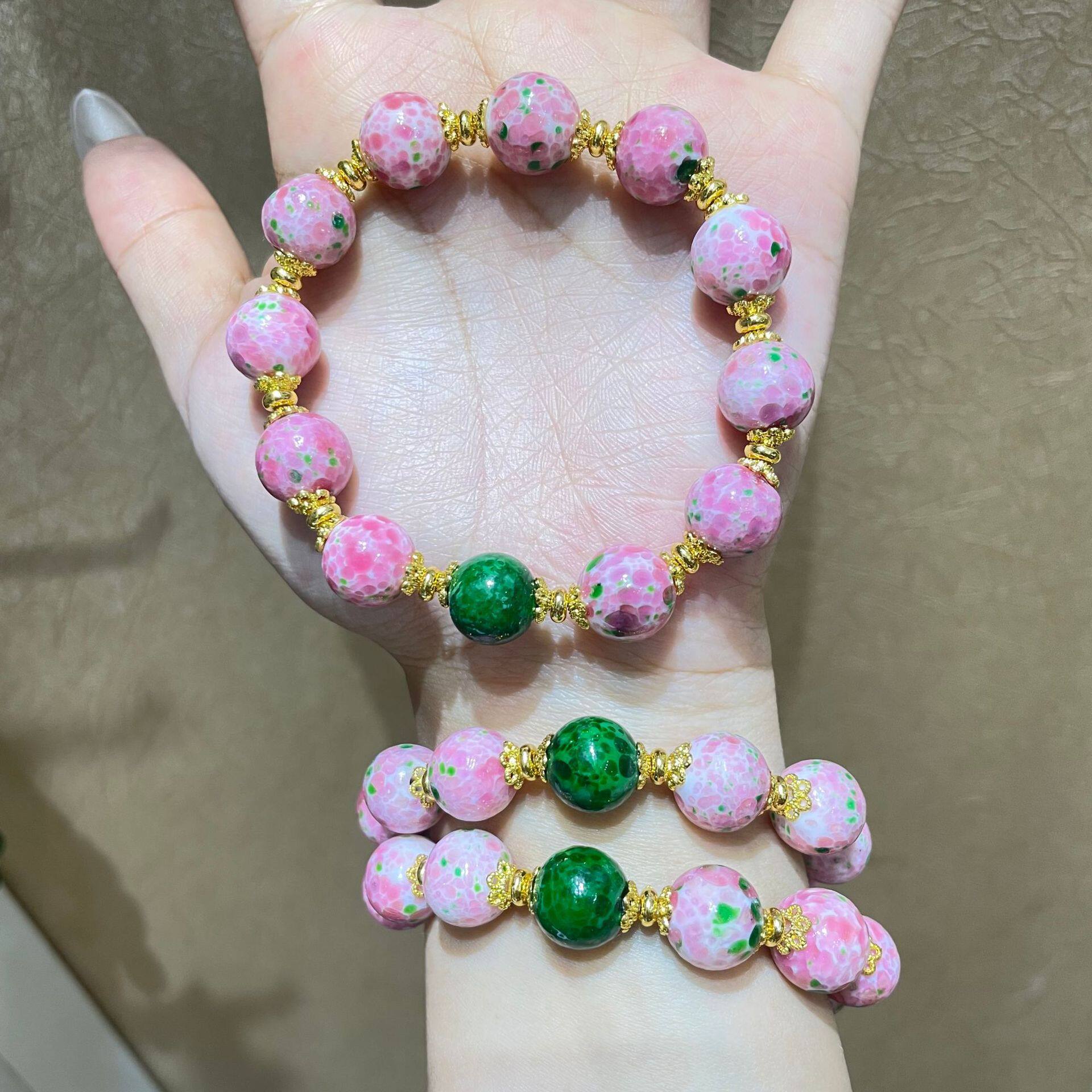 厂家直销宫廷风老料蛙皮琉璃手链古法琉璃珠手链小众高级感古风国