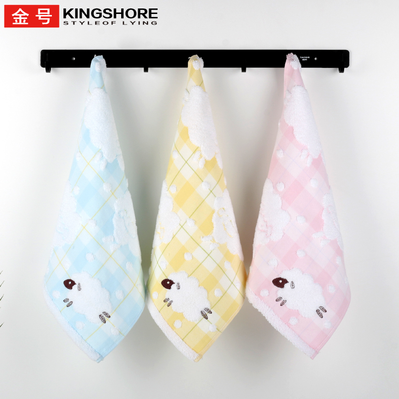 金号毛巾纯棉柔软女士双层纱布幼儿园小方巾儿童卡通吸水洗脸面巾