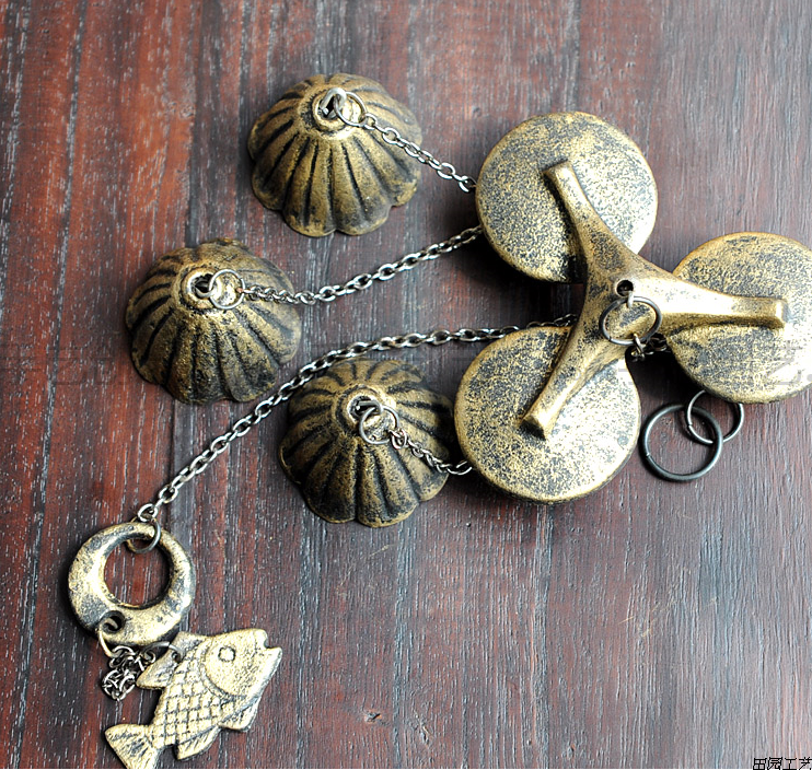 三铃风铃南部铸铁仿古手工铃铛金属铁制阳台礼品酒吧挂饰