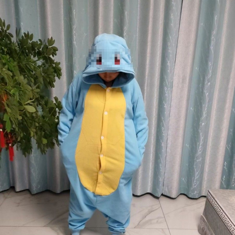 杰尼龟睡衣情侣加厚演出服