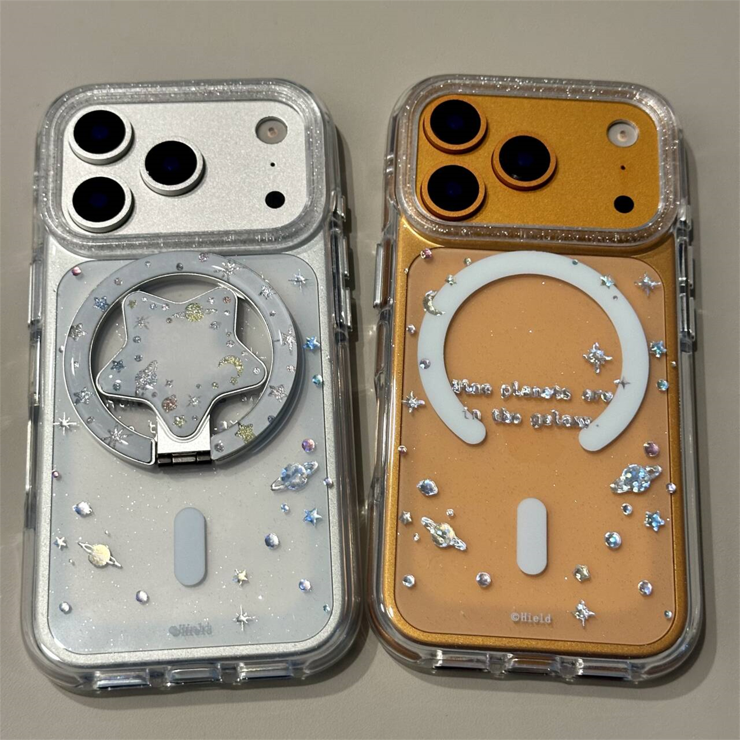 冬日氛围感闪粉雪花星星适用iPhone17Promax手机壳磁吸支架苹果16ProMax透明简约15Pro防摔14Promax保护套air