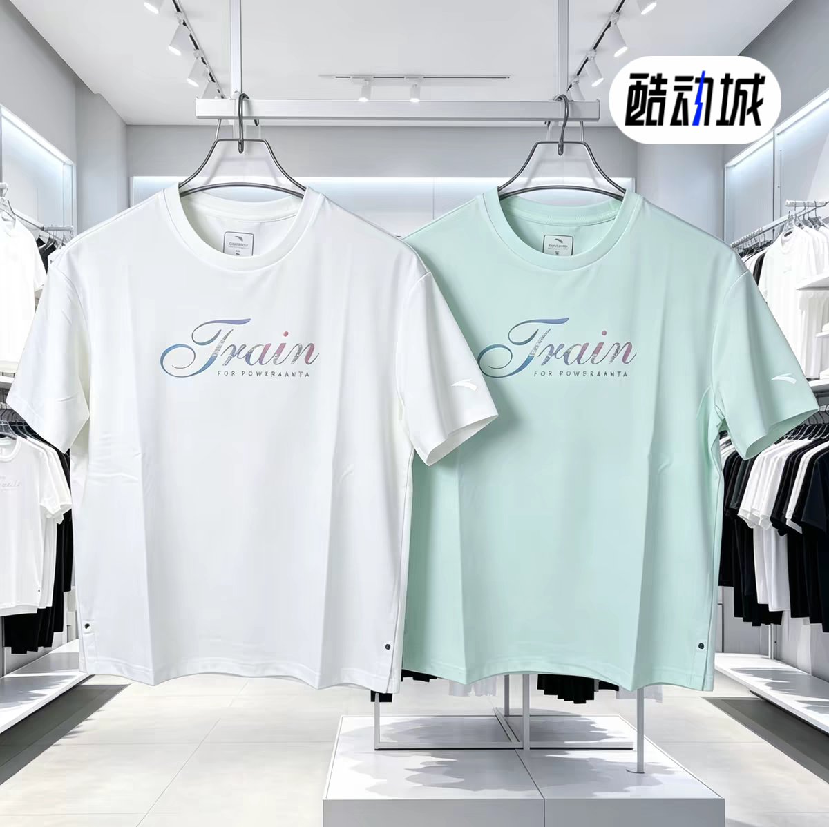 安踏正肩休闲短袖女2026夏季新款宽松透气t恤印花针织衫运动上衣