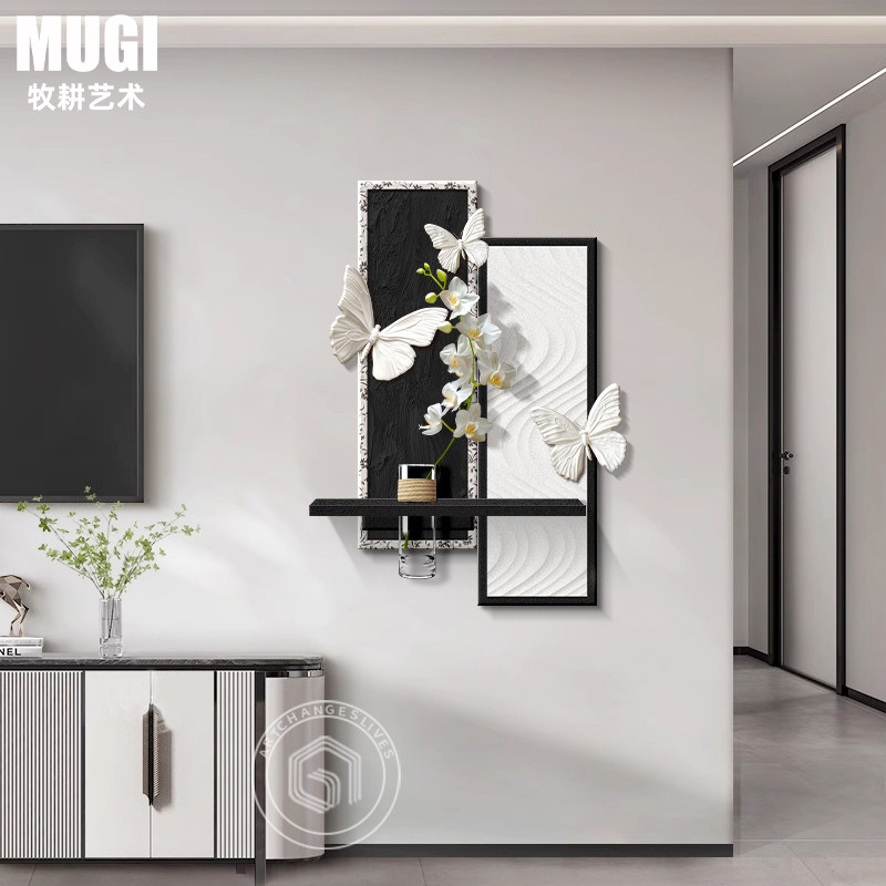 电视机两边背景墙装饰画意式极简大白墙养花绿植客厅餐厅玄关挂画,家居饰品,现代装饰画,淘宝优惠券,粉丝福利购,淘宝优惠卷