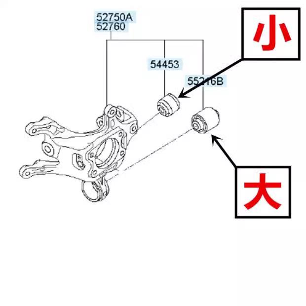 适配华泰新圣达菲A25 1.5T新能源EV260后羊角胶套悬挂衬套配件