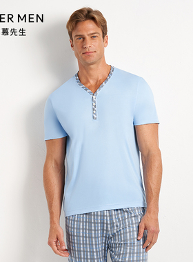 爱慕先生纵享丝滑家居Y领套头短袖NS41D773