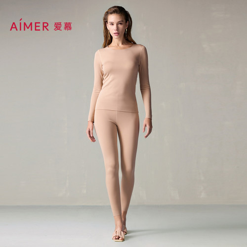 爱慕24AW美恒圆领长袖长裤套装AM74A431