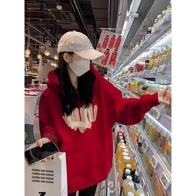 素手挽歌本命年安可拉红连帽卫衣