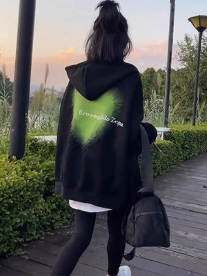 素手挽歌加厚宽松棉卫衣外套