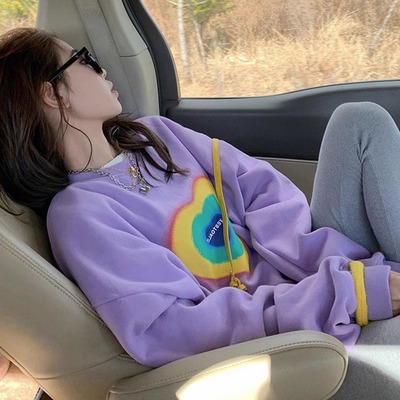 素手挽歌加厚宽松中长款卫衣