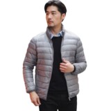 跨境TikTok秋冬轻薄款羽绒服男士韩版修身短款大码加厚白鸭绒，男装羽绒服，岚润乐美服饰