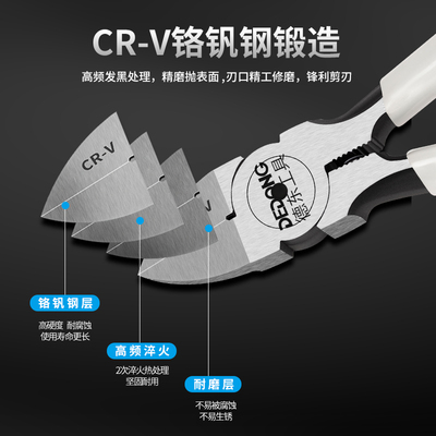 水口钳剪钳偏口电工钳子剪线口水斜嘴专用多功能斜口小五金高硬度