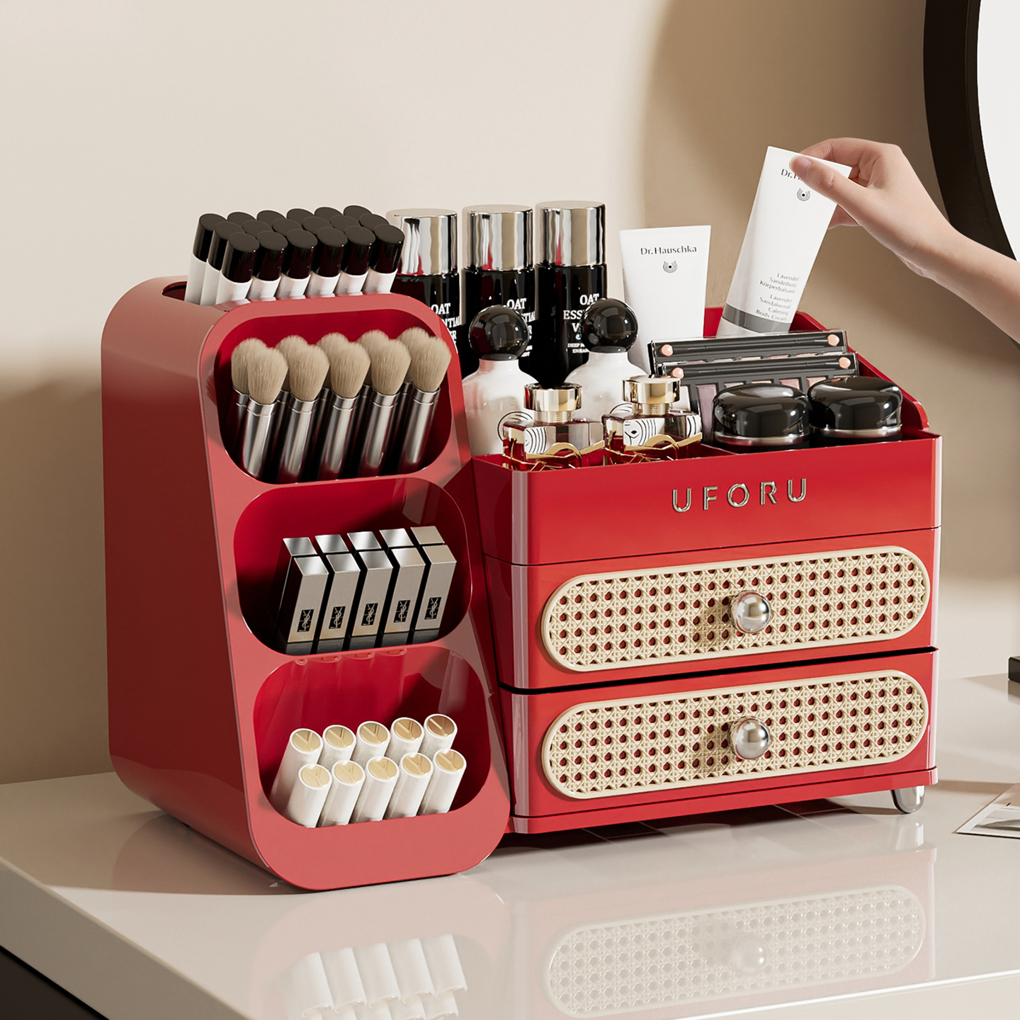 化妆品收纳盒口红眉笔化妆刷桶