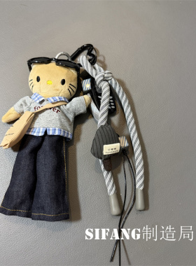 小猫咪眼镜车钥匙扣链条包包挂件书包挂饰创意耳机套挂绳