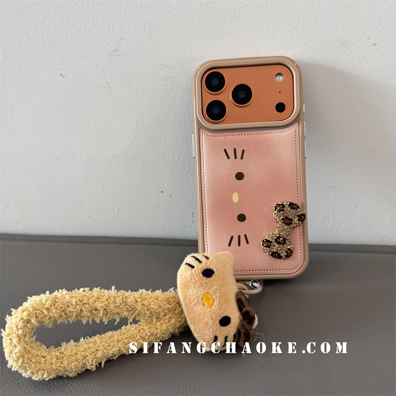 小猫皮质蝴蝶结立体适用iPhone17ProMax手机壳15/14/16Pro套16Pm壳15PM壳