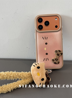 小猫皮质蝴蝶结立体适用iPhone17ProMax手机壳15/14/16Pro套16Pm壳15PM壳