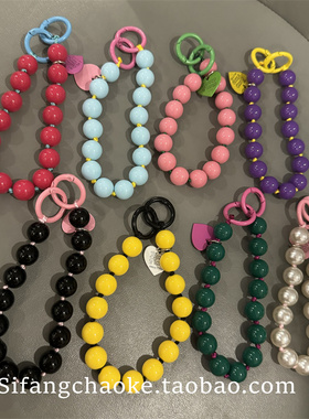 撞色新款糖果色珍珠手链百搭个性适用任何手机壳送垫片百搭气质