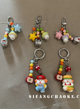 卡通苹果小人物卡通车钥匙扣手机壳挂件挂饰创意书包包包挂链